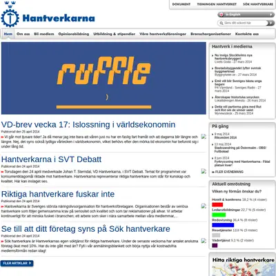 www.hantverkarna.se startsida 2014