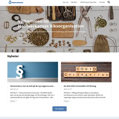 www.hantverkarna.se startsida 2022