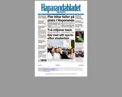 Haparandabladet (Haaparannanlehti) startsida 2006