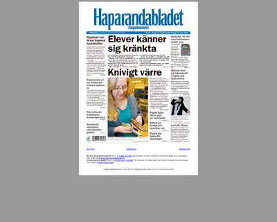 Haparandabladet (Haaparannanlehti) startsida 2007