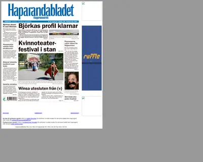 Haparandabladet (Haaparannanlehti) startsida 2008
