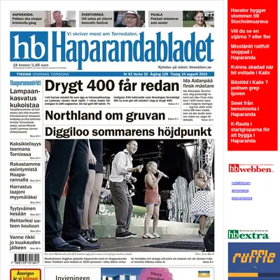 Haparandabladet (Haaparannanlehti) startsida 2010