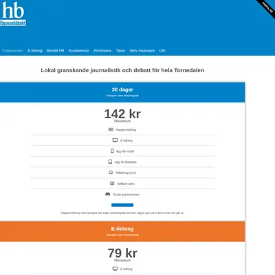 Haparandabladet (Haaparannanlehti) startsida 2020