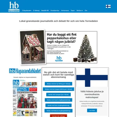 Haparandabladet (Haaparannanlehti) startsida 2021