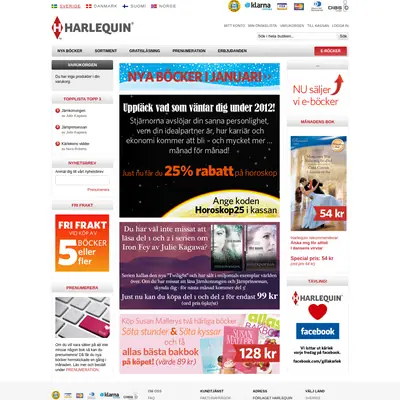 Harlequin Dare startsida 2012