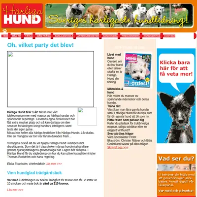 www.harligahund.se startsida 2006