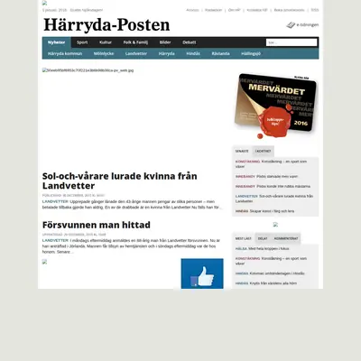 Härryda-Posten - Landvetters Tidning - Landvetter-Posten startsida 2016