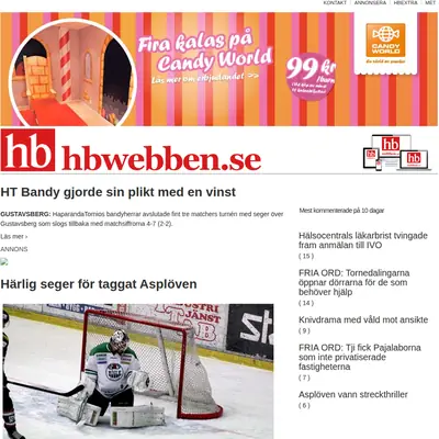 http://HBwebben.se startsida 2015