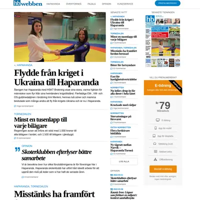 http://HBwebben.se startsida 2022