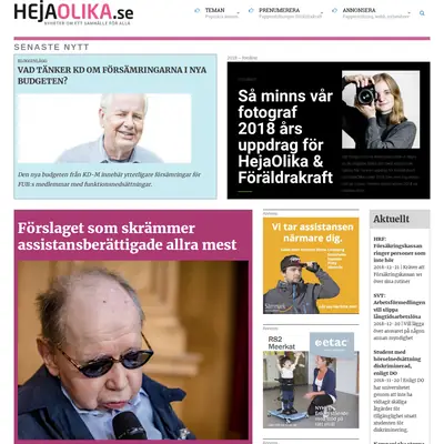 HejaOlika.se startsida 2019