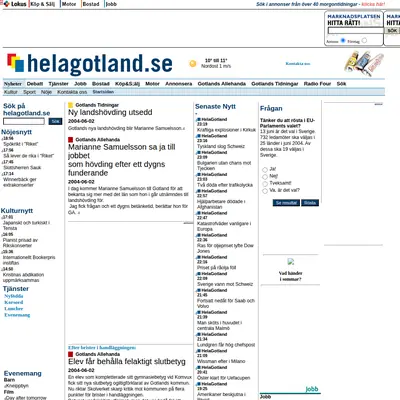Gotlands Allehanda startsida 2005