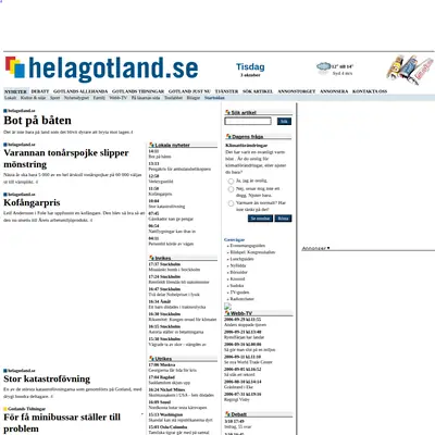 Gotlands Allehanda startsida 2007