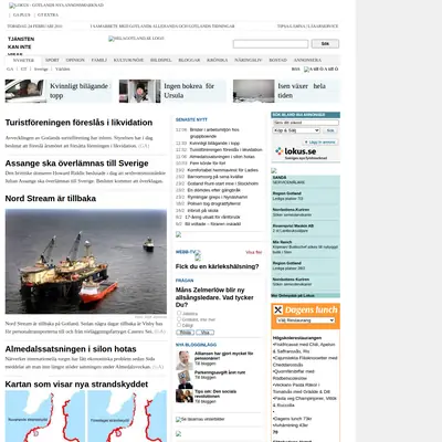 Gotlands Allehanda startsida 2011