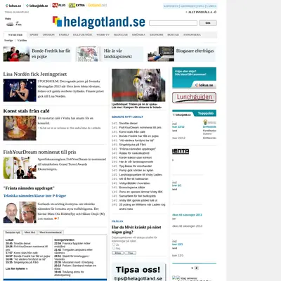 Gotlands Allehanda startsida 2013