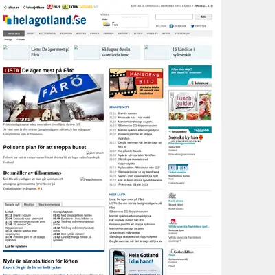 Gotlands Allehanda startsida 2014