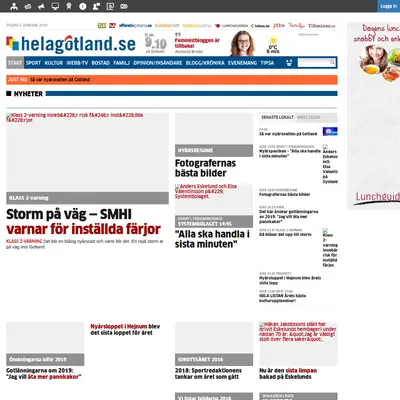 Gotlands Allehanda startsida 2019