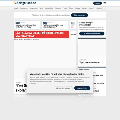 Gotlands Allehanda startsida 2020