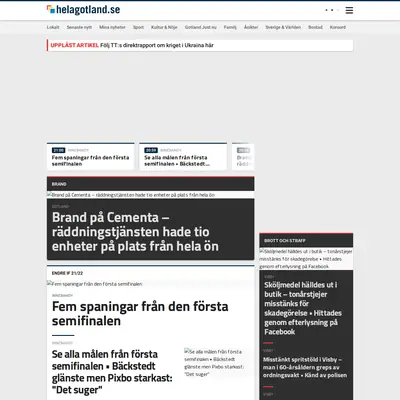 Gotlands Allehanda startsida 2022