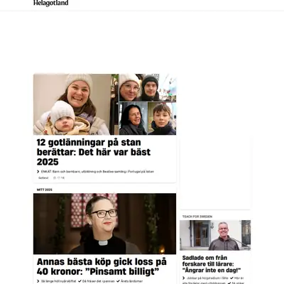 Gotlands Allehanda startsida 2026