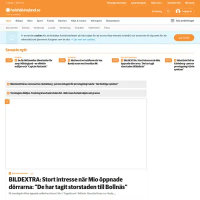 Söderhamns-Kuriren startsida 2020