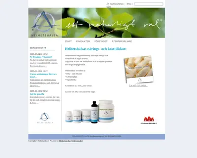 HELHETSHÄLSA startsida 2009