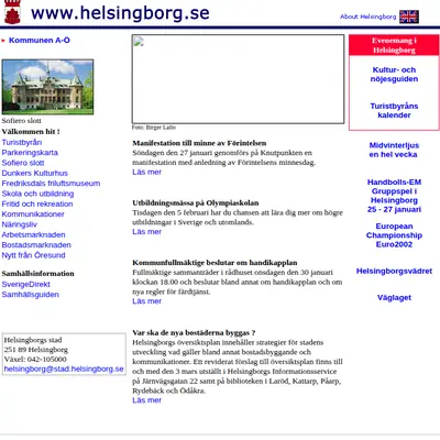 cityhelsingborg.se startsida 2002