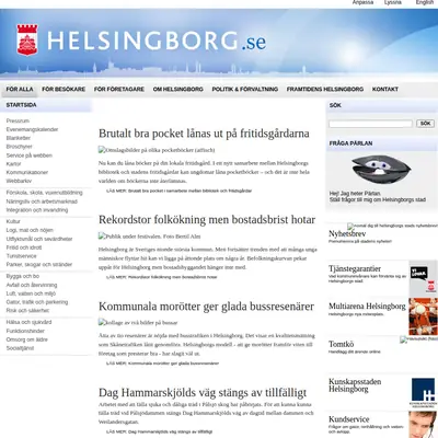 cityhelsingborg.se startsida 2009