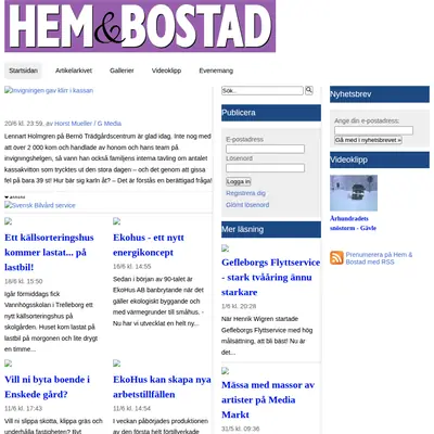 Hem & Bostad startsida 2010