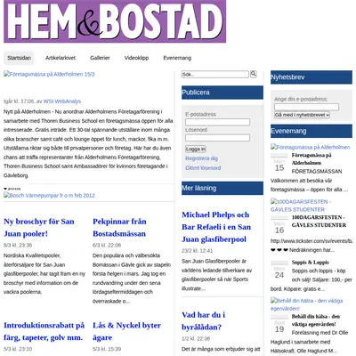 Hem & Bostad startsida 2012