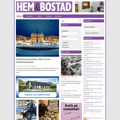 Hem & Bostad startsida 2016