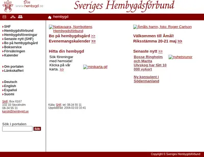 Hembygdsjournalen startsida 2004
