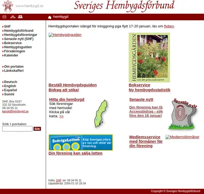 Hembygdsjournalen startsida 2006