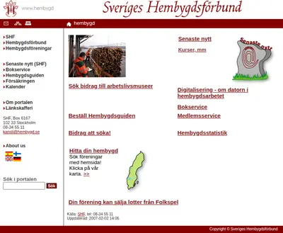 Hembygdsjournalen startsida 2007
