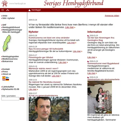 Hembygdsjournalen startsida 2009