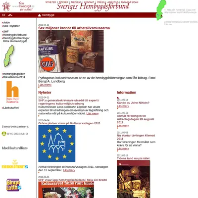 Hembygdsjournalen startsida 2011