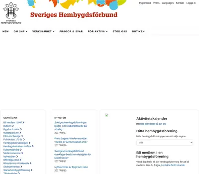 Hembygdsjournalen startsida 2017