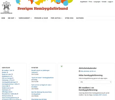 Hembygdsjournalen startsida 2018