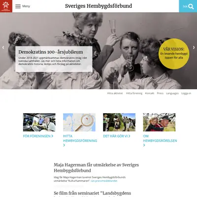 Hembygdsjournalen startsida 2020