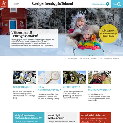 Hembygdsjournalen startsida 2021
