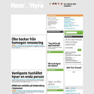 Hem & Hyra startsida 2014