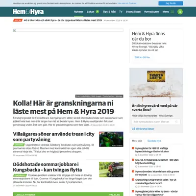 Hem & Hyra startsida 2020