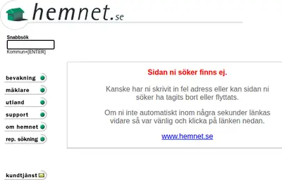 hemnet.se startsida 2001