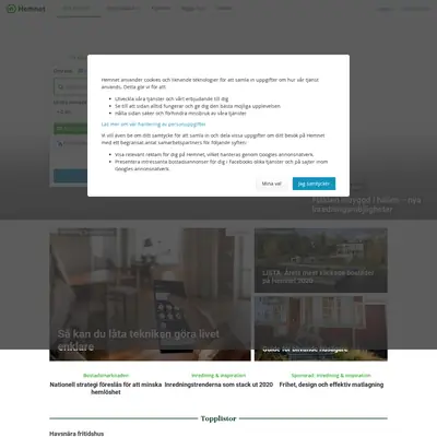 hemnet.se startsida 2021