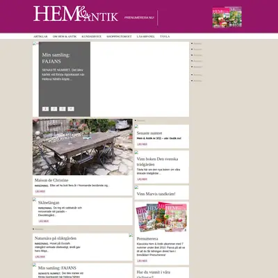 Hem och Antik, http://www.hemochantik.se startsida 2011