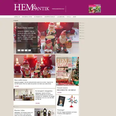 Hem och Antik, http://www.hemochantik.se startsida 2012