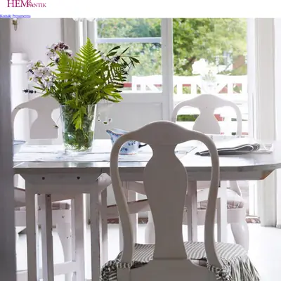 Hem och Antik, http://www.hemochantik.se startsida 2024