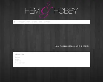 HEM & HOBBY startsida 2026