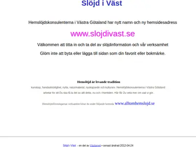 Hemslöjd startsida 2013