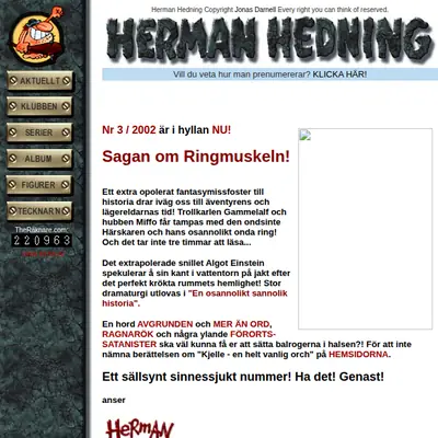 HERMAN HEDNING startsida 2002