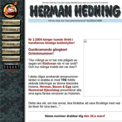 HERMAN HEDNING startsida 2004